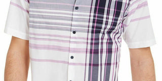 Camisa xadrez masculina Alfani Variada, branca, tamanho P
