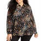 Blusa estampada plus size feminina Alfani preta tamanho 0X