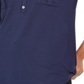 Blusa feminina estilo &amp; co com decote em V e punho mesclado, azul, tamanho pequeno