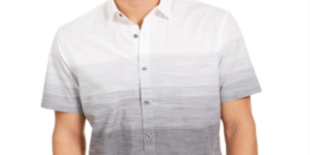 Camisa masculina Ombre da Inc International Concepts - Branca/Preta, tamanho M