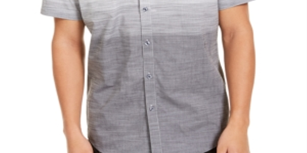 Camisa masculina Ombre da Inc International Concepts - Branca/Preta, tamanho M