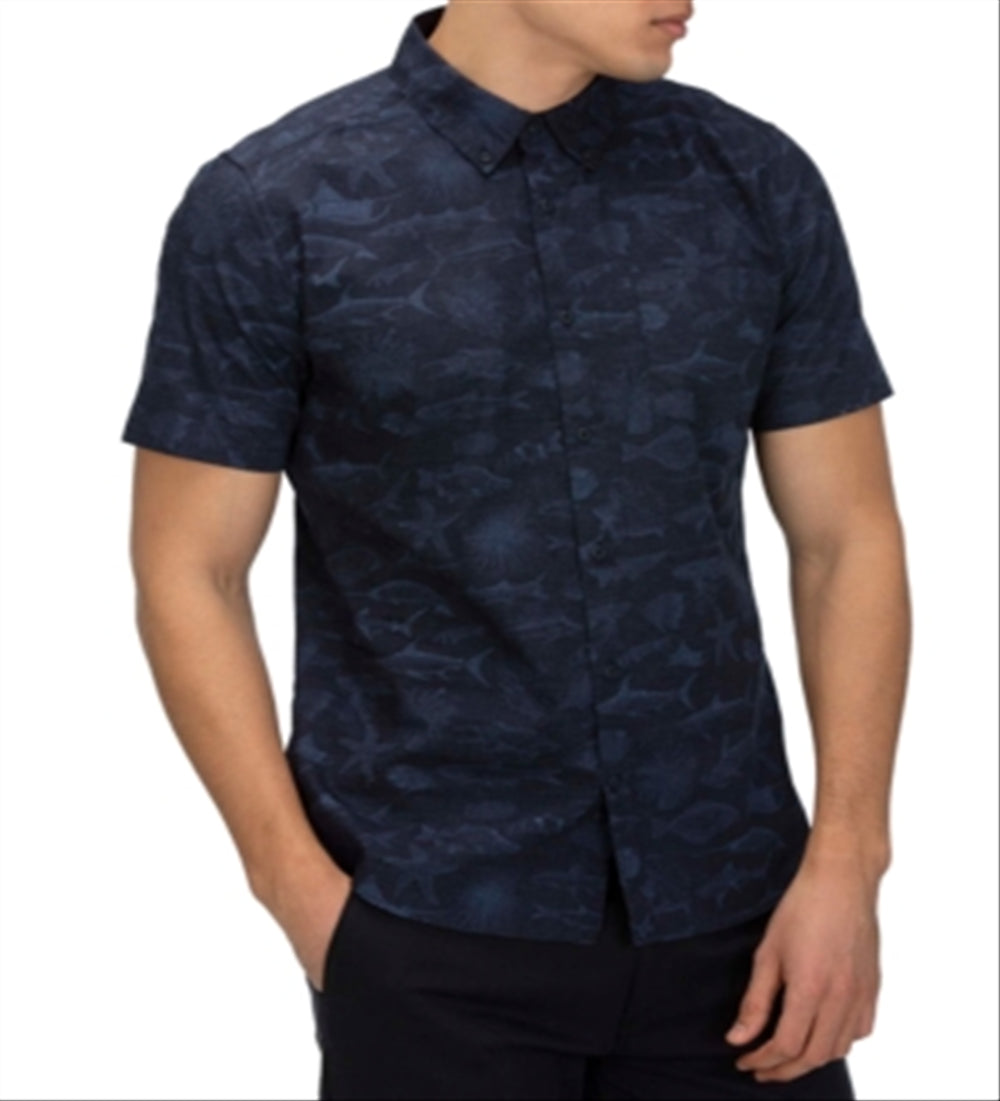 Camisa Hurley Gone Fishin' Masculina - Azul Obsidiana Tamanho G