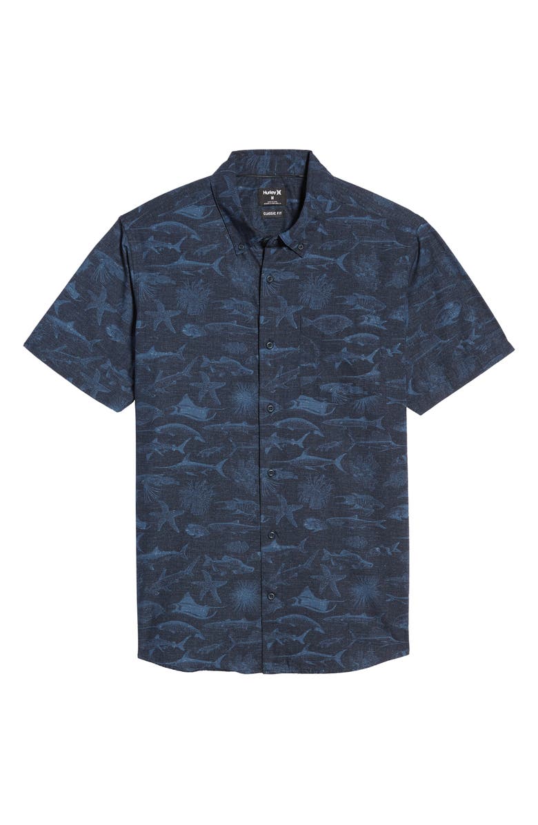Camisa Hurley Gone Fishin' Masculina - Azul Obsidiana Tamanho G