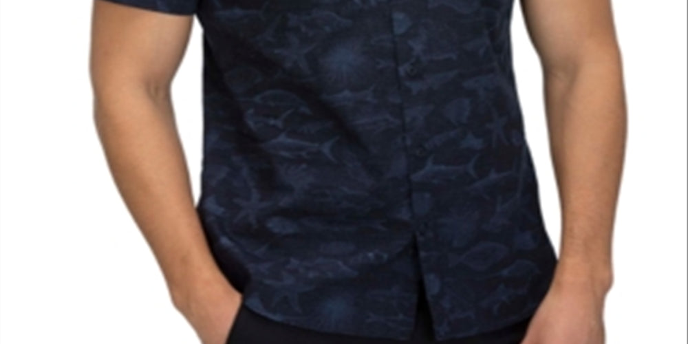 Camisa Hurley Gone Fishin' Masculina - Azul Obsidiana Tamanho G