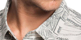 Camisa de manga curta Quiksilver Waterman Vaianae Bay masculina, cinza, tamanho GG