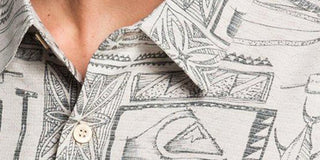 Camisa de manga curta Quiksilver Waterman Vaianae Bay masculina, cinza, tamanho GG