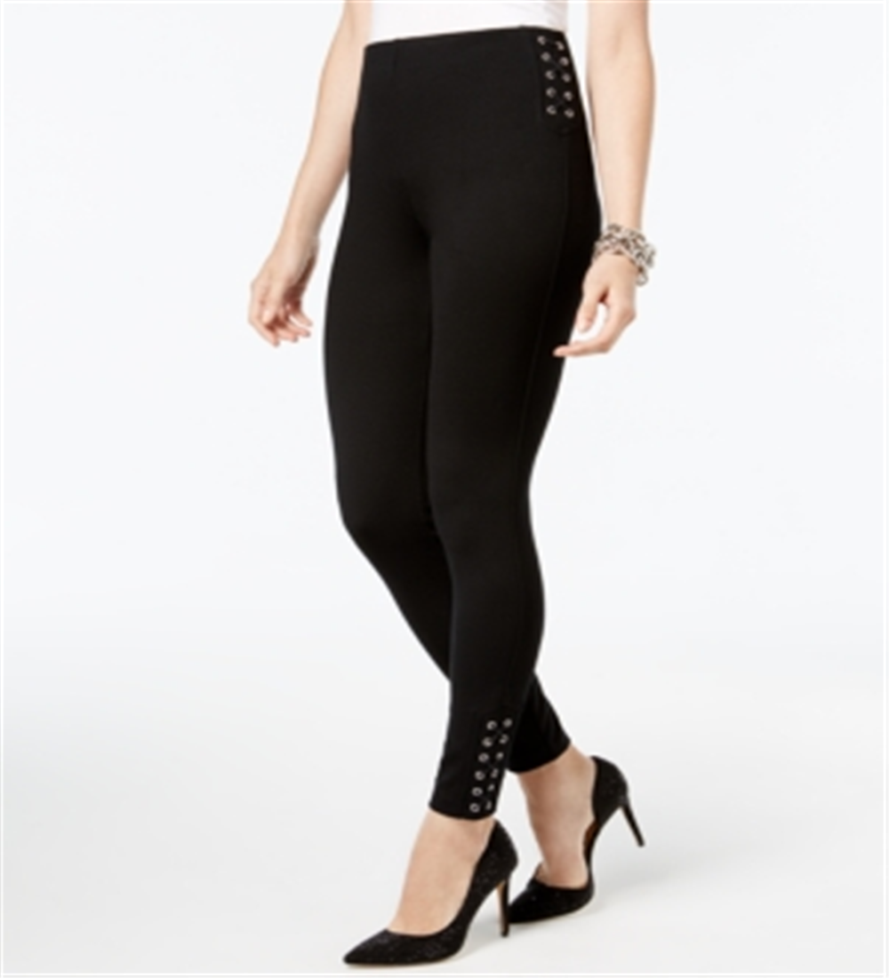 Legging feminina Inc International Concepts com detalhe de cadarço, preta, tamanho 6 P