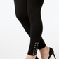 Legging feminina Inc International Concepts com detalhe de cadarço, preta, tamanho 6 P