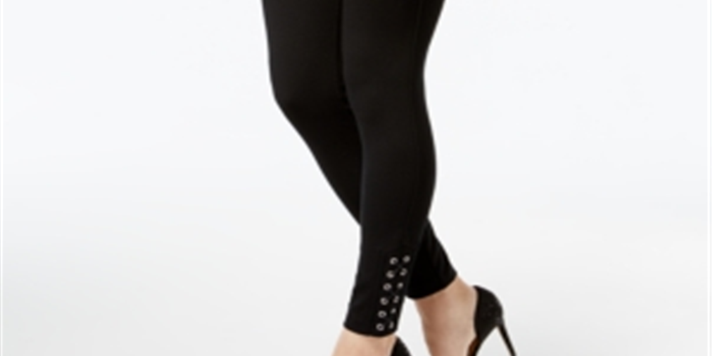 Legging feminina Inc International Concepts com detalhe de cadarço, preta, tamanho 6 P