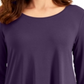 Blusa feminina manga 3/4 JM Collection roxa tamanho XS