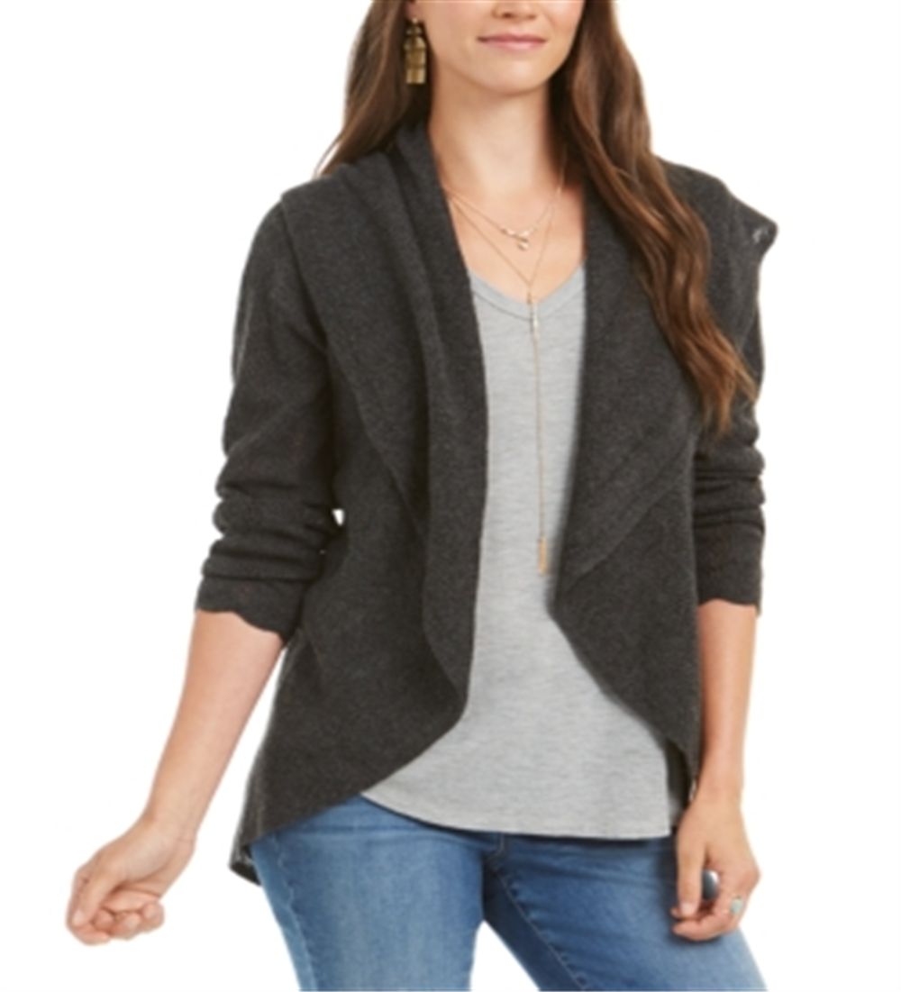 Cardigan feminino estilo &amp; co com gola xale Pointelle, preto, tamanho pequeno GG