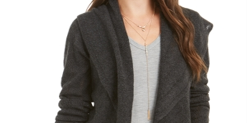 Cardigan feminino estilo &amp; co com gola xale Pointelle, preto, tamanho pequeno GG