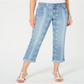 Calça jeans feminina estampada com bainha dobrada, tamanho 4, azul, da Style &amp; Co