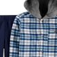 Carter's Infantil Menino Camisa de Flanela com Capuz de Algodão e Conjunto de 2 Peças Calça Jogger Azul Tamanho 9 Meses