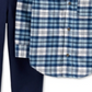 Carter's Infantil Menino Camisa de Flanela com Capuz de Algodão e Conjunto de 2 Peças Calça Jogger Azul Tamanho 9 Meses