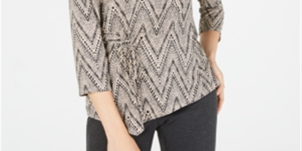 Top feminino com estampa e amarração lateral, coleção NY, bege, tamanho pequeno XS