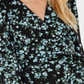 Blusa envolvente estampada feminina INC International Concepts, preta, tamanho pequeno médio