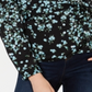 Blusa envolvente estampada feminina INC International Concepts, preta, tamanho pequeno médio