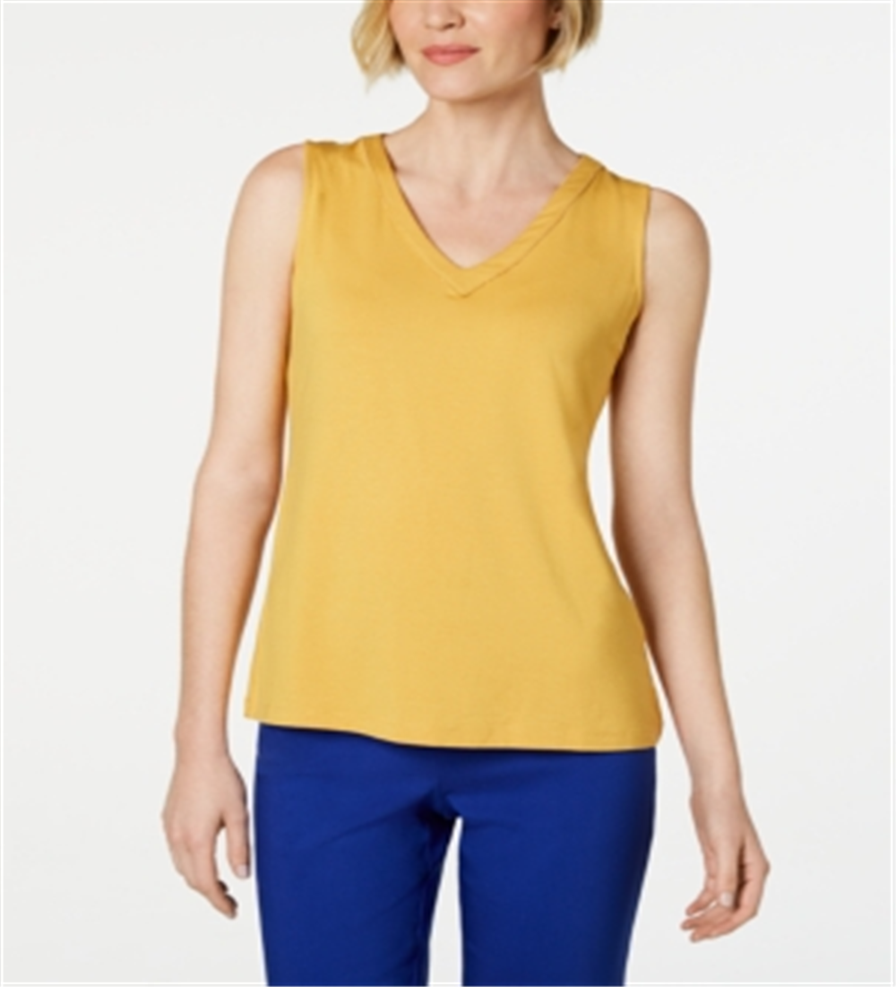 JM Collection Regata Feminina com Acabamento Brilhante, Amarela, Tamanho X-G