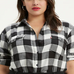 Blusa xadrez Levi's Plus Hi Low feminina preta tamanho 3X