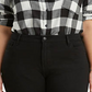Blusa xadrez Levi's Plus Hi Low feminina preta tamanho 3X
