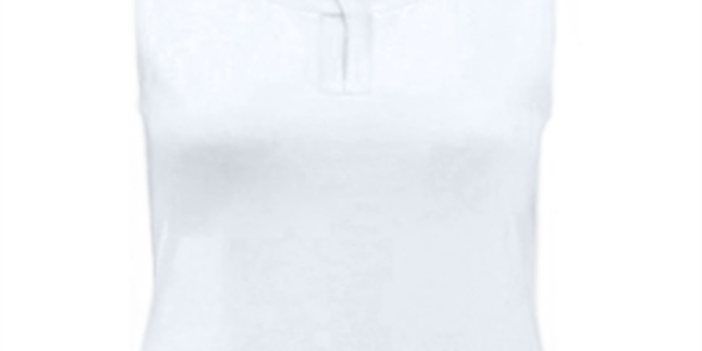 Regata feminina Karen Scott com decote redondo e decote redondo, branca, tamanho X-S