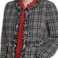 Jaqueta feminina DKNY Tweed Plaid Topper preta tamanho 4