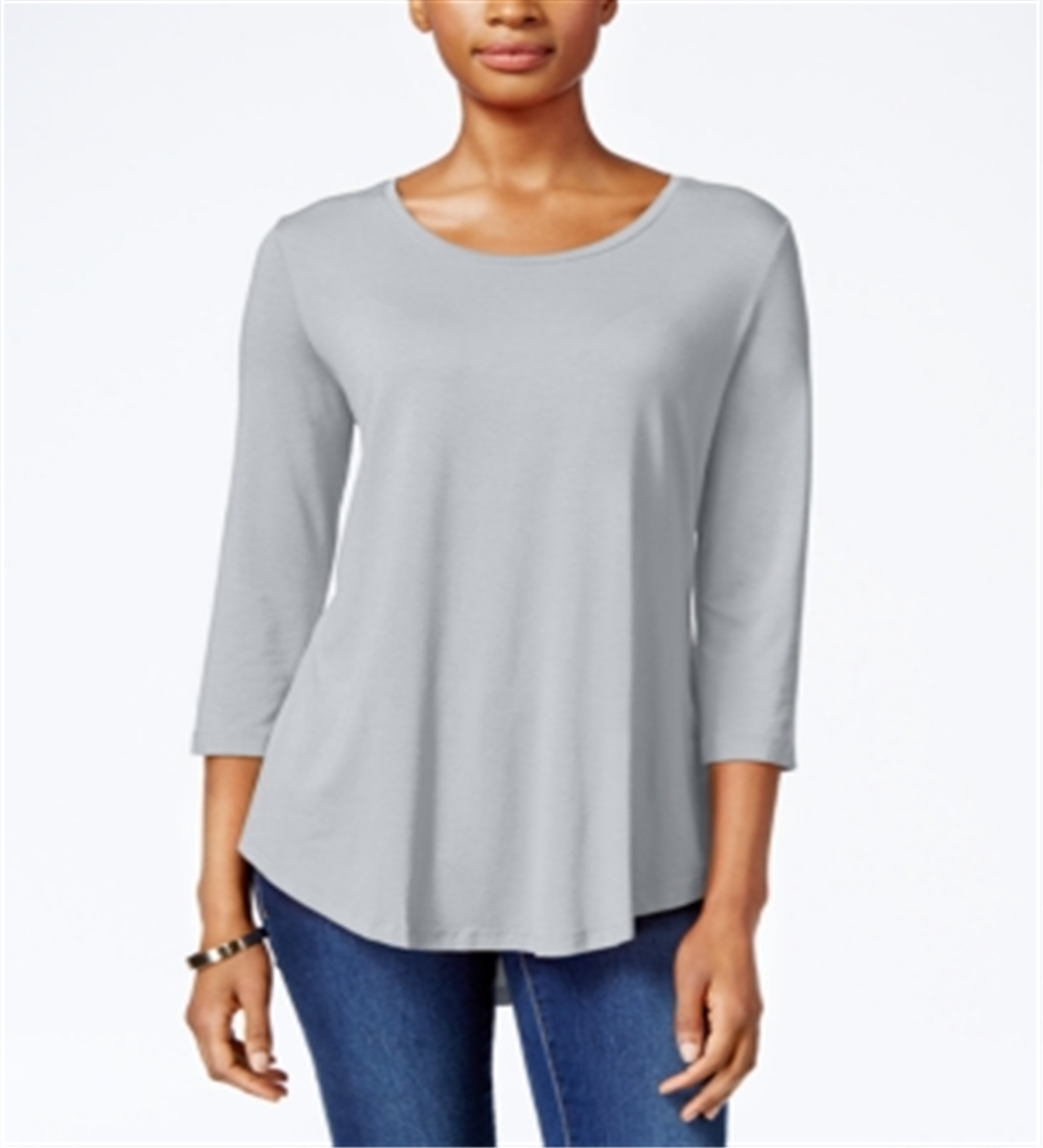 JM Collection Top feminino manga 3/4 cinza tamanho XX-G