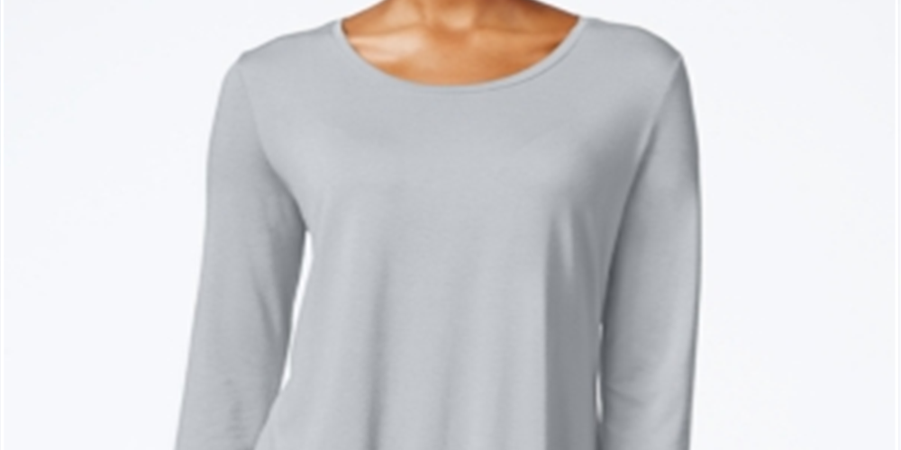 JM Collection Top feminino manga 3/4 cinza tamanho XX-G