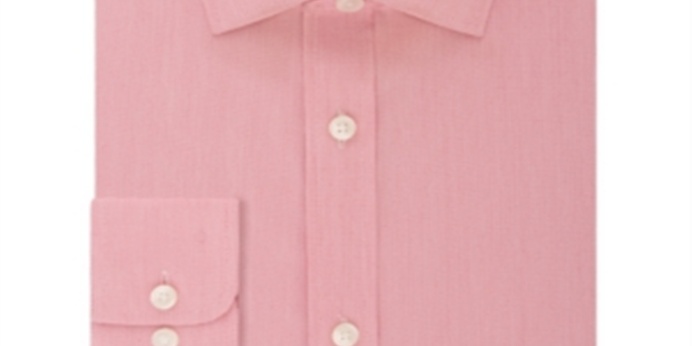 Camisa social masculina Tommy Hilfiger de manga comprida lisa, vermelha, tamanho 17,5-36/37