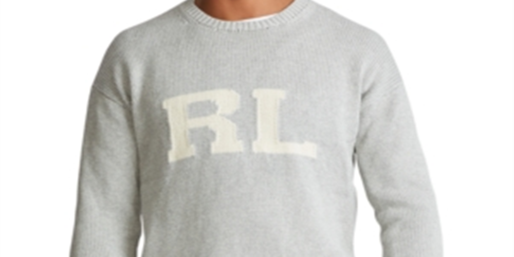 Polo Ralph Lauren Suéter Masculino de Algodão RL Cinza Tamanho Médio