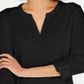 Charter Club Petite Supima Cotton Top com decote aberto para mulheres, preto, tamanho pequeno S