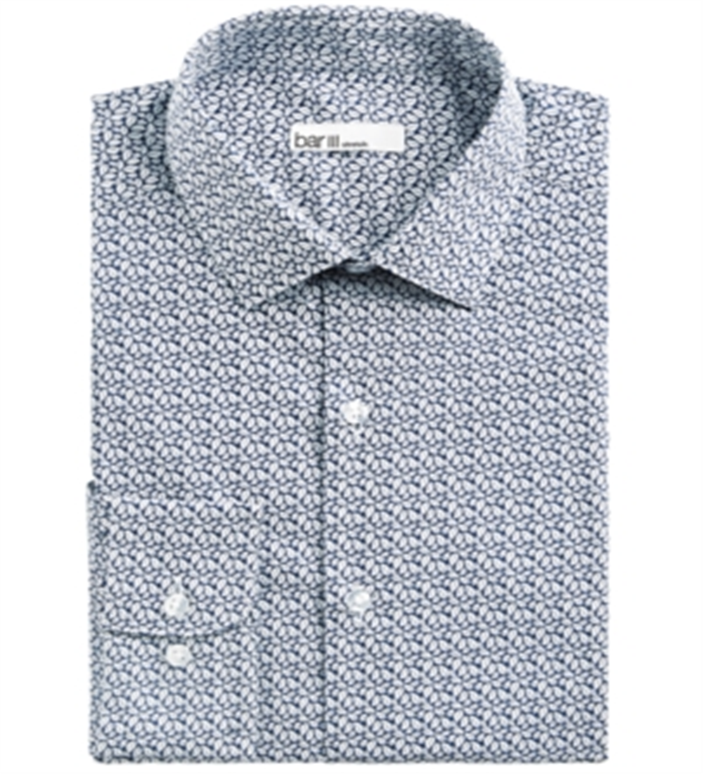 Camisa social masculina Bar III Slim Fit Stretch Azul Tamanho GG