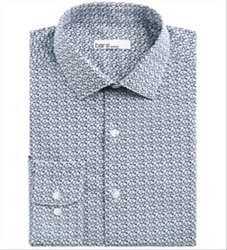 Camisa social masculina Bar III Slim Fit Stretch Azul Tamanho GG