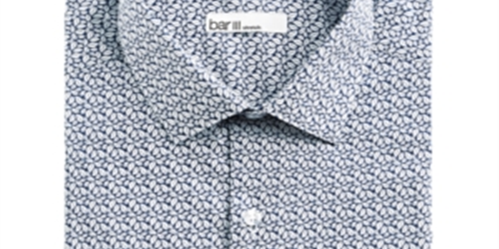Camisa social masculina Bar III Slim Fit Stretch Azul Tamanho GG