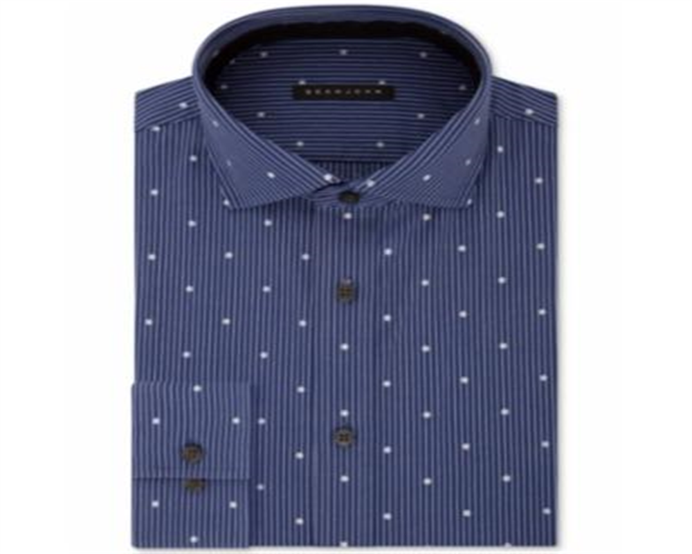 Camisa social masculina Sean John Classic Regular Fit com estampa, azul, tamanho G