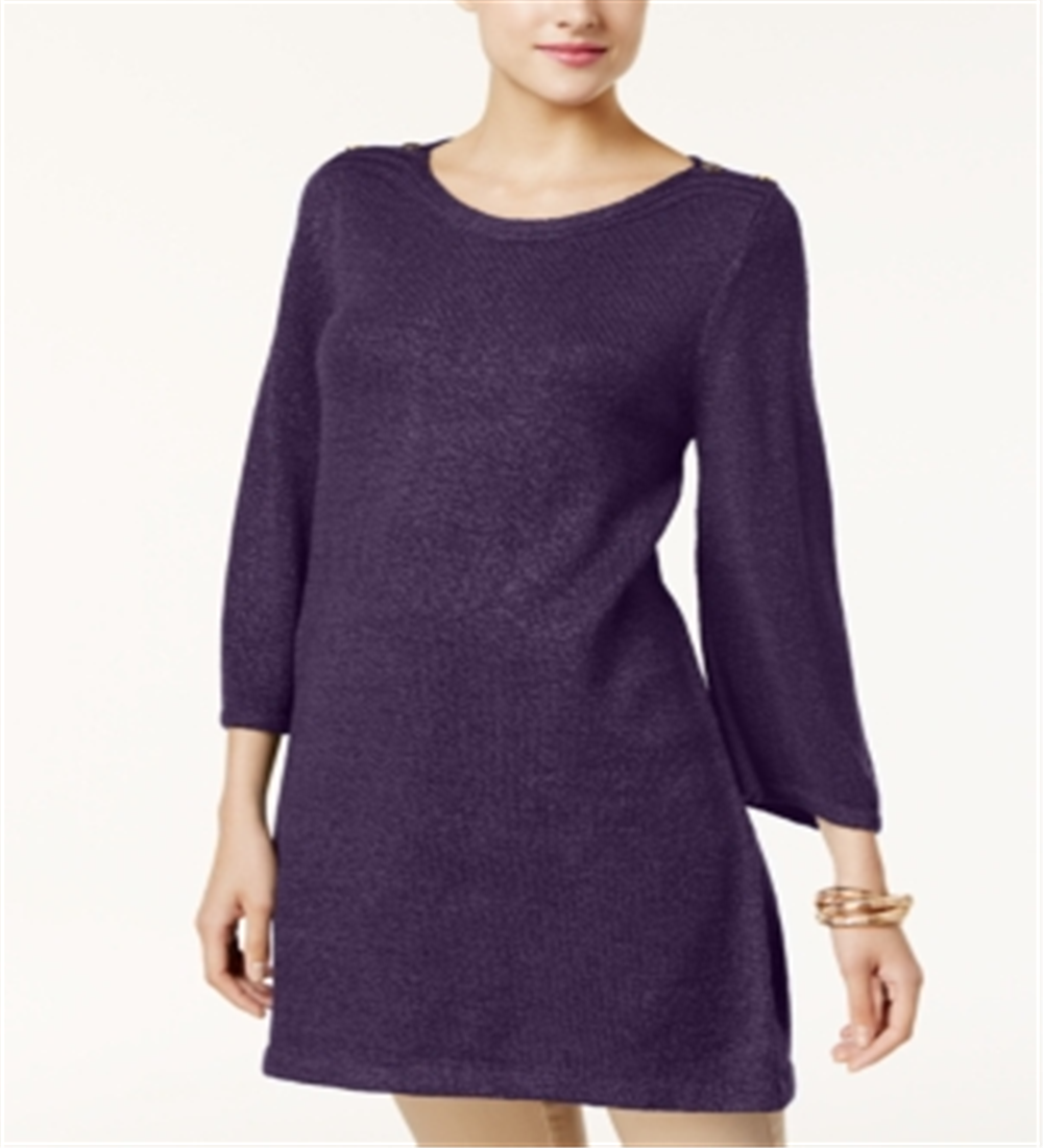 Karen Scott Suéter Feminino Gola Canoa Marmoreado Roxo Tamanho XS