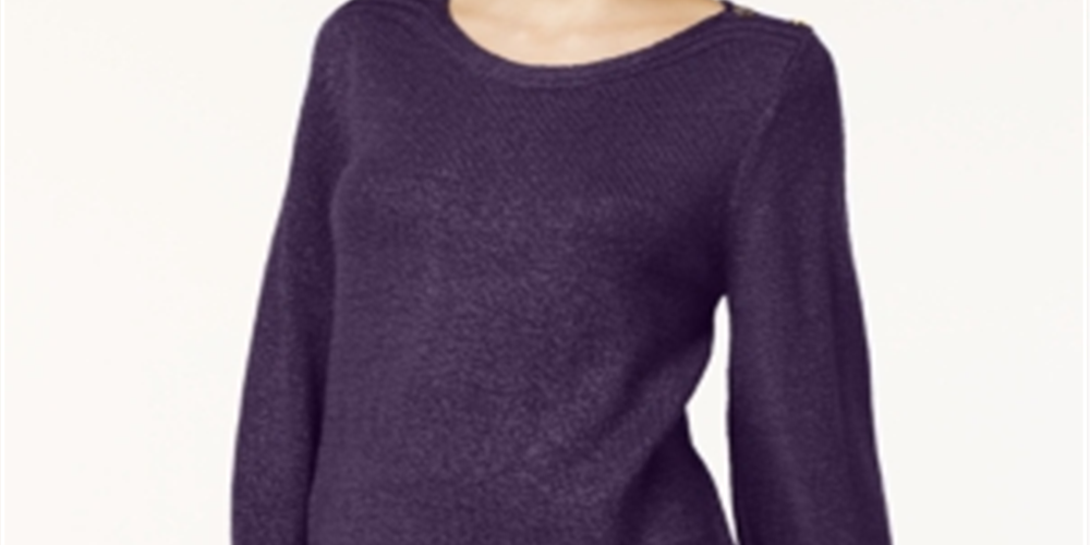 Karen Scott Suéter Feminino Gola Canoa Marmoreado Roxo Tamanho XS