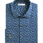 Camisa masculina Bar III Maxs Tossed Pineapple Slim Fit com botões e estampa azul, tamanho GG