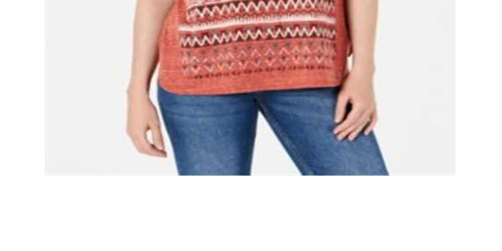 Blusa feminina com decote em V e estampa gráfica estilo &amp; co, laranja, tamanho grande