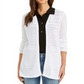 Cardigan feminino de malha Pointelle com frente aberta, tamanho pequeno, branco, Charter Club