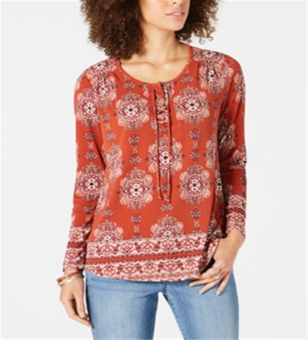 Top de renda estilo medalhão feminino estilo &amp; co laranja tamanho pequeno GG