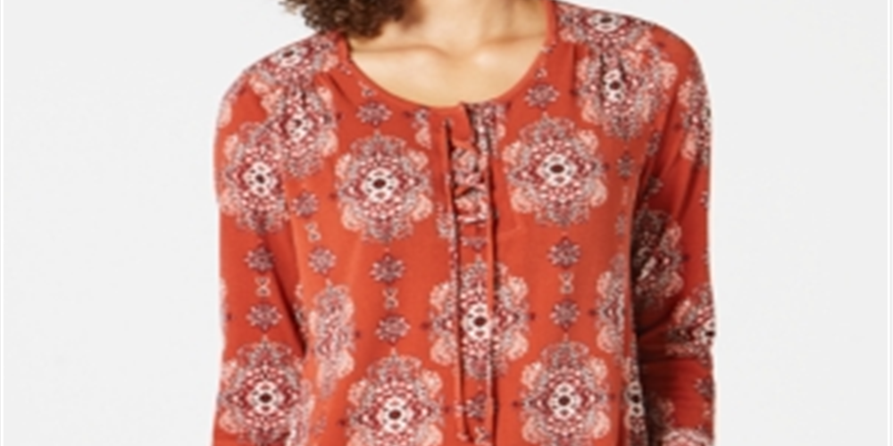 Top de renda estilo medalhão feminino estilo &amp; co laranja tamanho pequeno GG