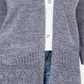 Karen Scott Cardigan Feminino Manga Longa Aberto Azul Tamanho Médio