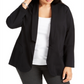 Blazer feminino Alfani Plus Knit Notch Collar, preto, tamanho 2X