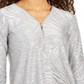 Blusa feminina com estampa metálica e zíper, tamanho XS, cinza, da coleção JM
