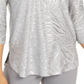 Blusa feminina com estampa metálica e zíper, tamanho XS, cinza, da coleção JM
