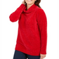 Karen Scott Suéter Feminino Chenille Gola Moletom Vermelho Tamanho Grande