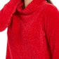 Karen Scott Suéter Feminino Chenille Gola Moletom Vermelho Tamanho Grande
