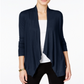 Cardigan feminino Petite com abertura frontal da Inc International Concepts - Azul crepúsculo profundo, tamanho Petite S